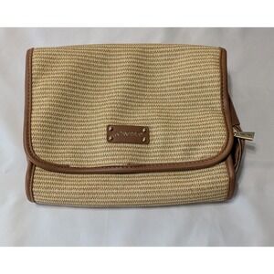 Joan & David Toiletry Bag Women OS Tan Good Hanging Travel Cosmetic Organizer